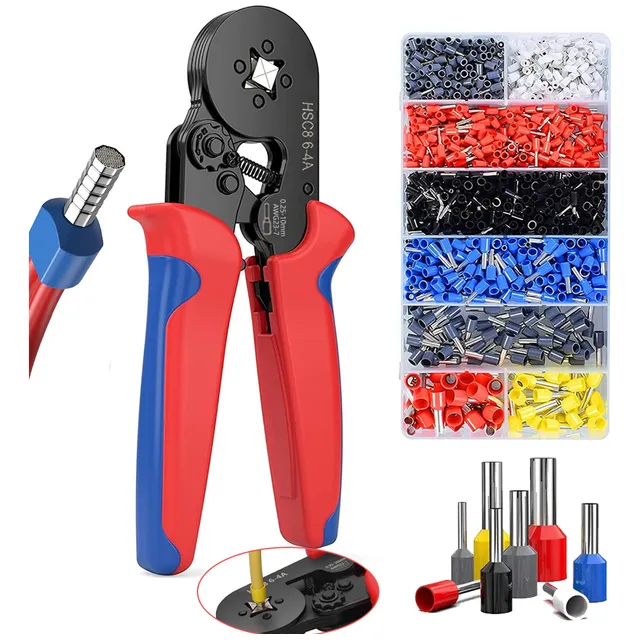 Miwod® Alicate Terminales Crimpador Abrazadera Engarzador 1250 Pzs