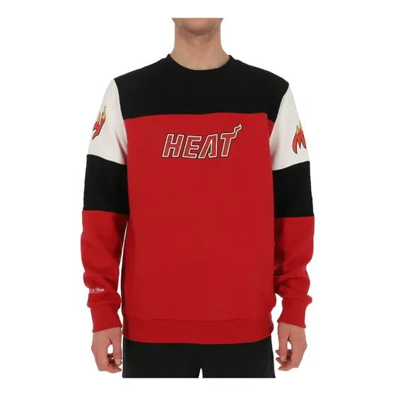 Polerón Mitchell&ness Miami Heat Hombre Bordeaux/black/white