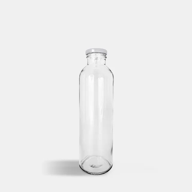 6 Garrafas Vidro Premium Para Suco 250ml Com Tampa Branca