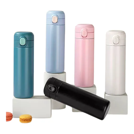 Garrafa Térmica 400ml Mini Escolar Botão Resistente Academia