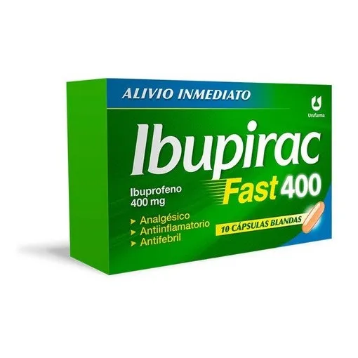 Ibupirac Fast 400 X 10 Cap. (ibuprofeno 400mg) - Urufarma®