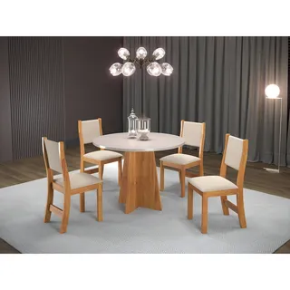 Conjunto Sala De Jantar Mesa Chilli 90cm Tampo Redondo Com 4 Conjunto Sala De Jantar Mesa Chilli 90cm Tampo Redondo Com 4