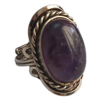 Anillo Ajustable Alpaca Con Piedra Ónix Pulida