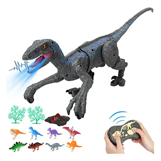 Juguete Dinosaurio Rc Velociraptor, Camina Y Ruge, Luces Y S