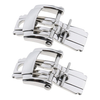 2x Stainless Steel Butterfly Deployant Clasp 18mm Double 2x Stainless Steel Butterfly Deployant Clasp 18mm Double