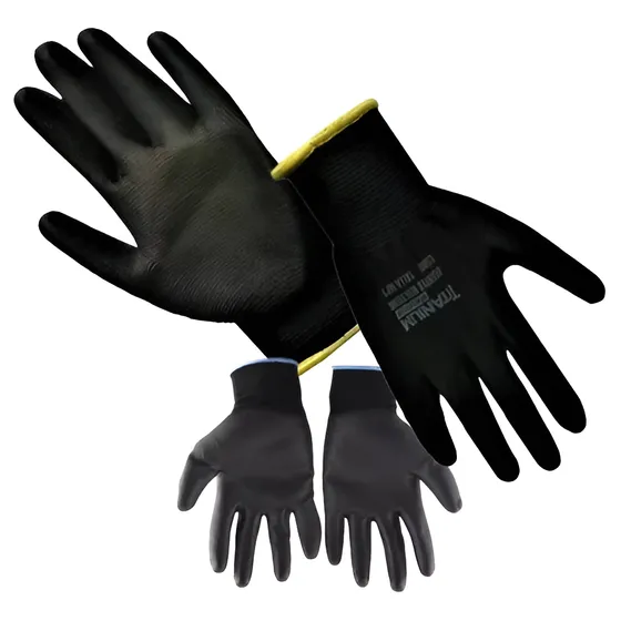 Guantes Nylon Poliuretano X12 Pares Mecánico Seguridad 