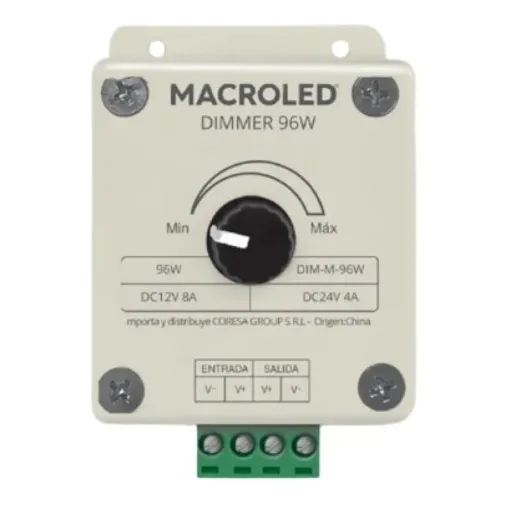 Dimmer De Pared-manual A Perilla-apto Tira Led 1 Color 8 Amp