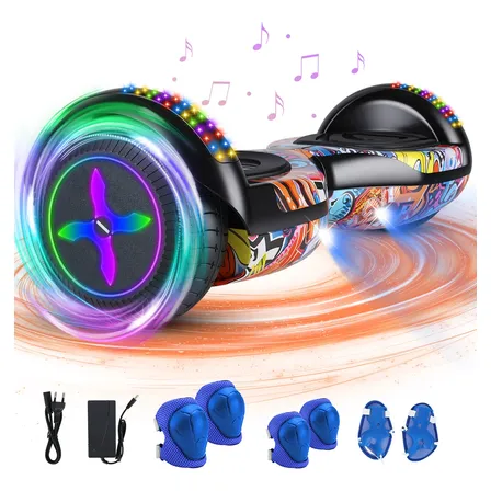 Hoverboard Skate Elétrico Com Led E Bluetooth Alumínio 120kg Rosa-pálido