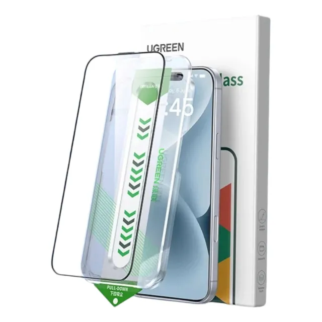 Láminas Vidrio iPhone 15/16 Ugreen Kit Autoinstable Pack