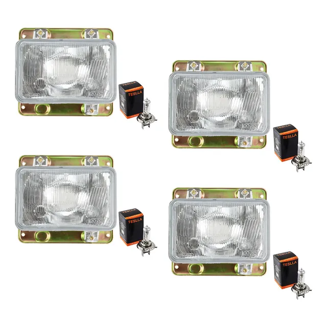 Kit 4faróis 1313 1113 1524 Mb Bicudo Com Lâmpadas 12v 91/95