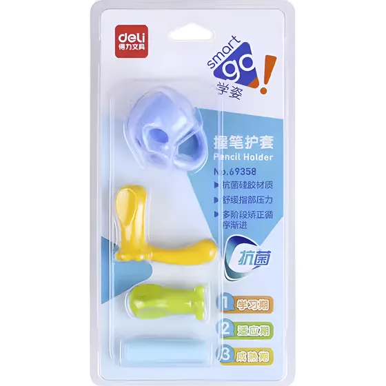 Blister X 4 Grip De Silicona Deli Adaptador Lapiz 69358