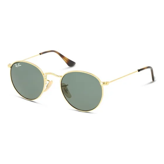 Anteojos de sol Ray-Ban Round Metal Junior talle 8-12 años armazón matte gold y lente green