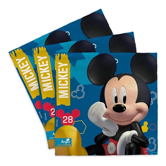 Servilletas De Papel Mickey Fun 12pcs Para Cumpleaños Argos
