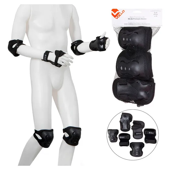 Kit De Proteção Infantil Skate Patins Bicicleta Bike G Vollo