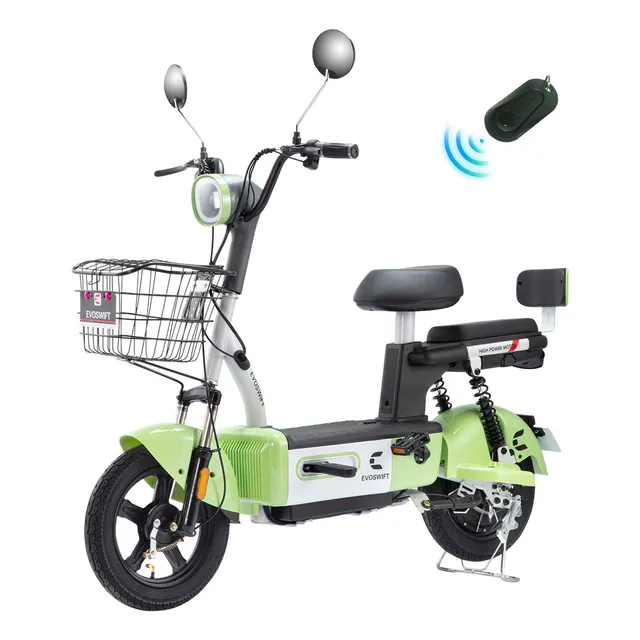 Evoswift E400 bicicleta eléctrica color verde 500W Pantalla LCD Batería Extra Grande 48V20ah Velocidad Máxima 45KM/h