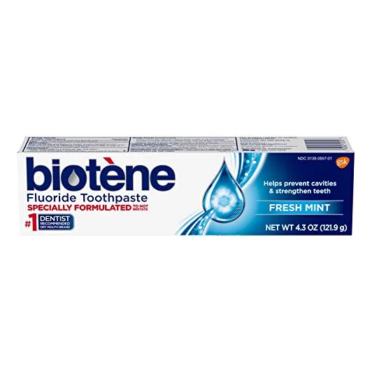 Pasta De Dientes Con Fluoruro De Bioteno Para Boca Seca Y Ma