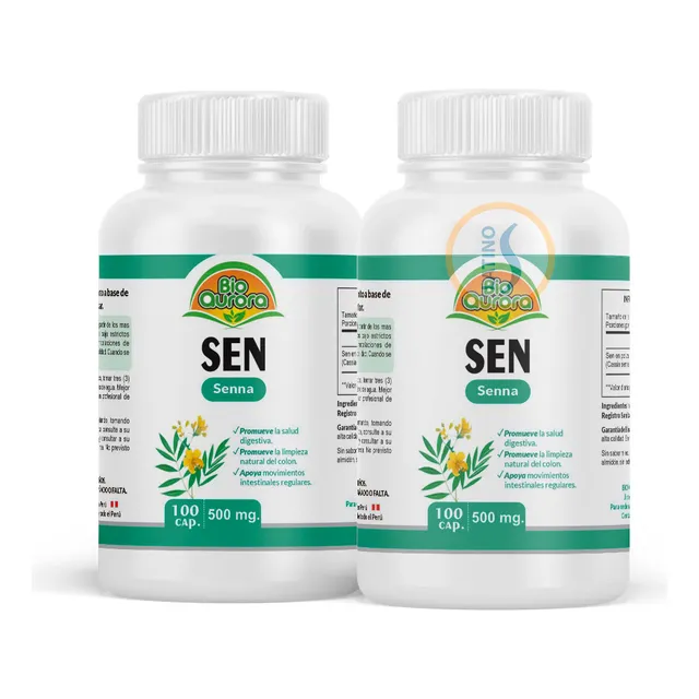 Extracto De Hoja De Sen 500 Mg 100 Capsulas Bioaurora