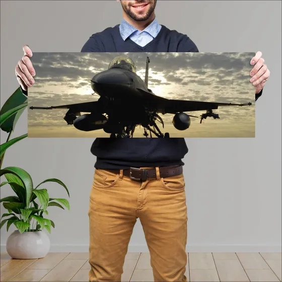 Cuadro 30x80cm Avion F16 Fighting Falcon