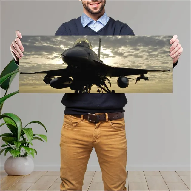 Cuadro 30x80cm Avion F16 Fighting Falcon