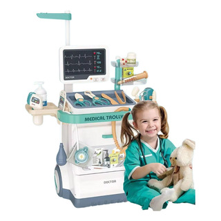 Kit Médico Infantil Com Carrinho Completo Para Brincar Kit Médico Infantil Com Carrinho Completo Para Brincar
