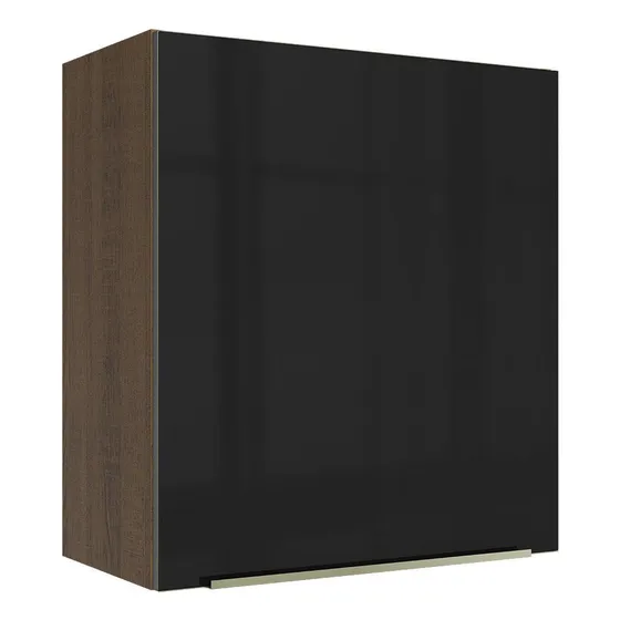 Alacena Gabinete Superior Cocina Madesa Lux 60cm Mn Color Rustic/Negro