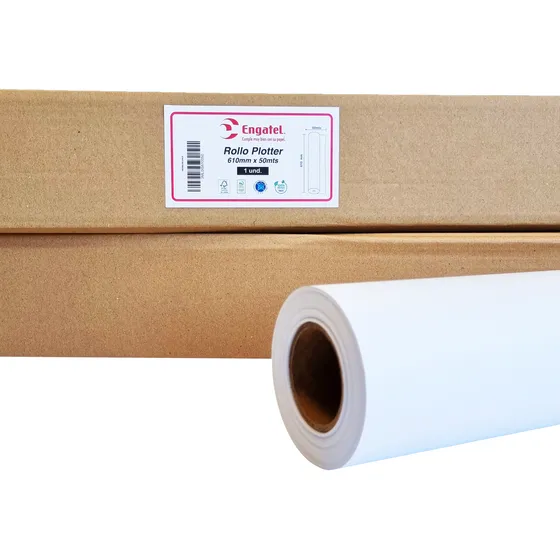 Rollo Para Plotter Engatel Papel Bond 61cm X 50mts 75 Grs