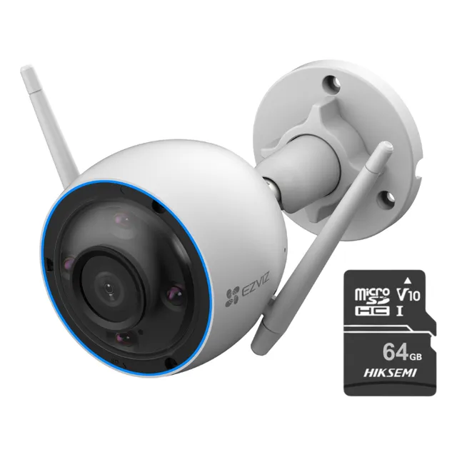 Cámara Inalámbrica Wifi H3 2k Exterior + Micro Sd 64gb-ezviz