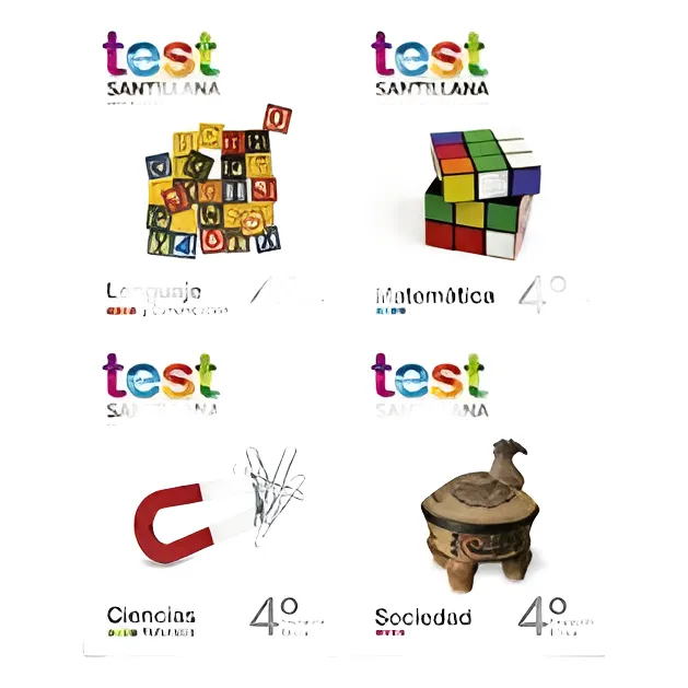 Kit Test 4 Básico (textos: Lenguaje, Matemática, Cs. Natural