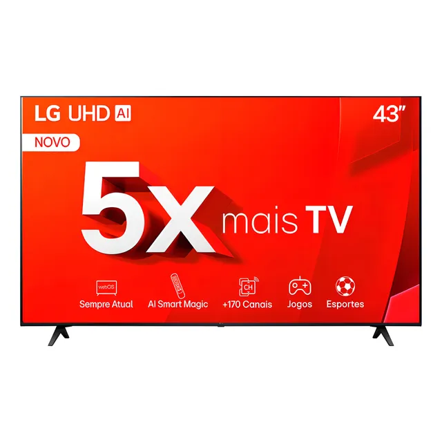Smart Tv De 43 LG Tu801c 43tu801c0sa Com Tela Led 4k - Preto