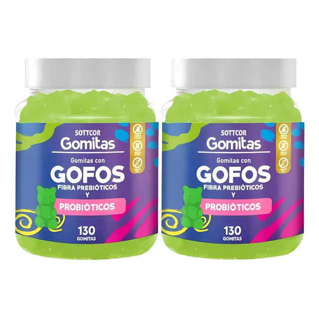 Pack 2 Gofos Para Niños Gomitas Sottcor Vitaminas X 130 Und