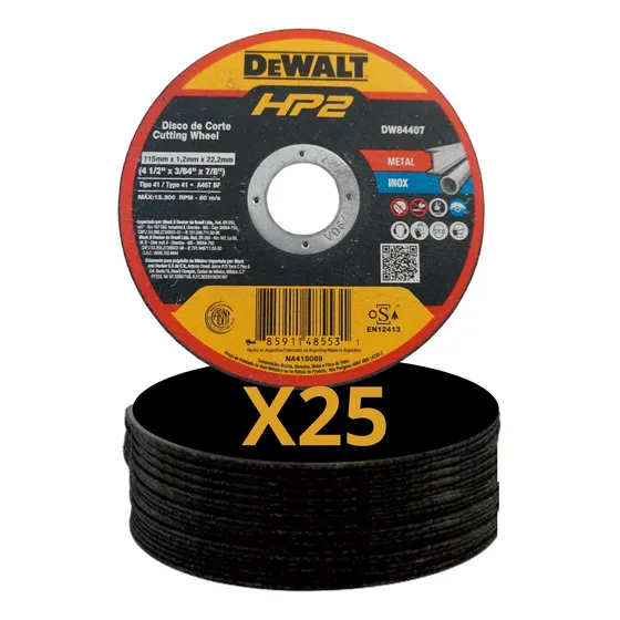 Discos De Corte 4p 25 Unidades Dw84407 Dewalt Hp2