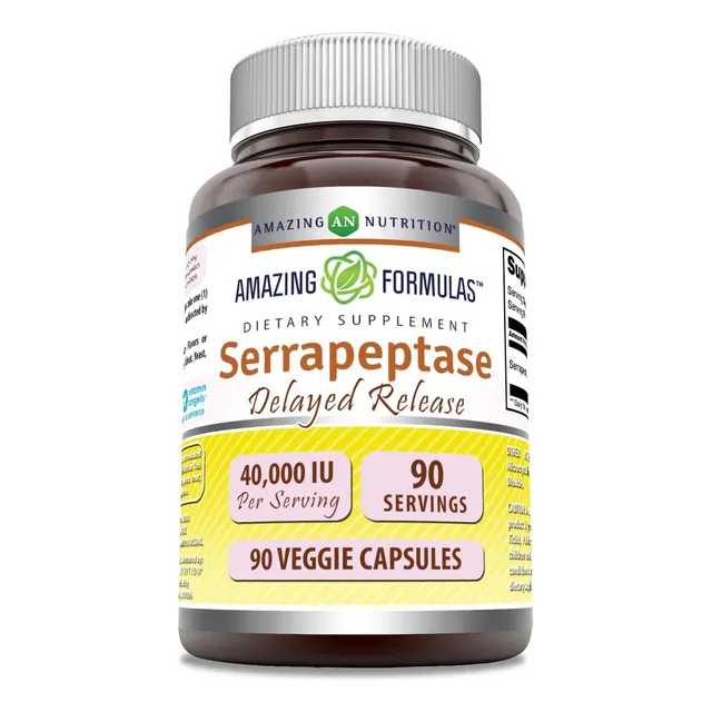Serrapeptasa Enzima   40000 Spu Apoyo A La Sinus. 90 Caps.