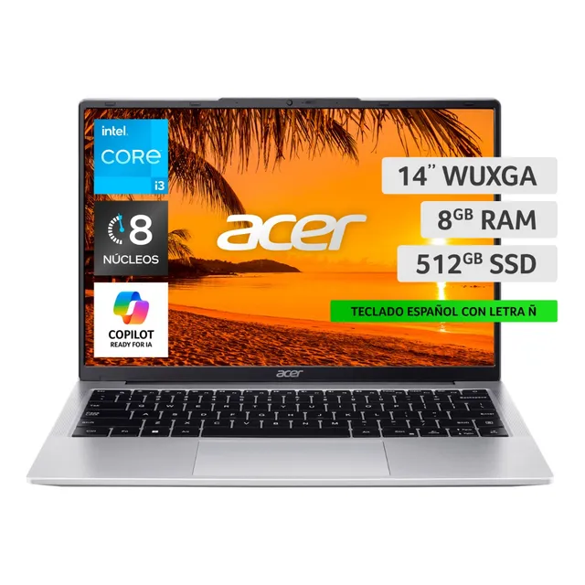 Notebook Acer Aspire Al14-31p-31th-2 Core I3 8gb 512gb Ssd Silver