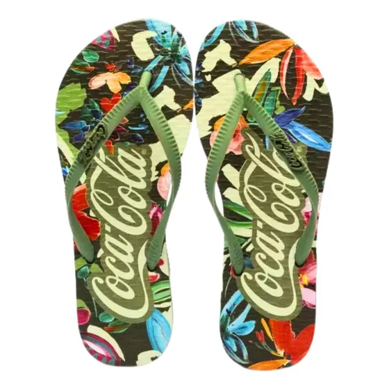 Chinelo Coca Cola Bahai Feminino Verde Musgo