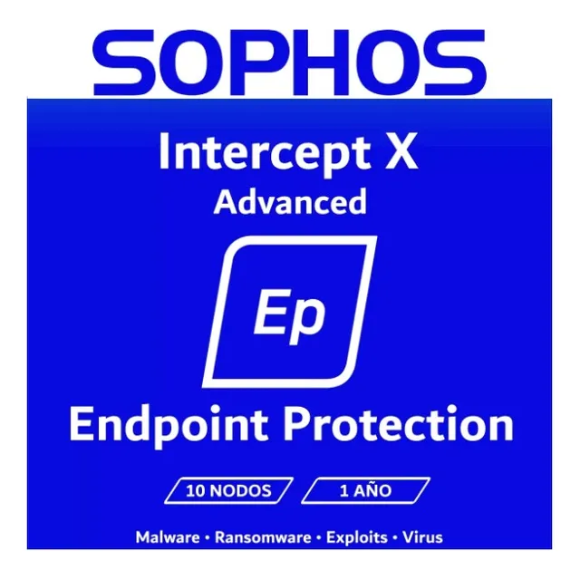 Sophos Intercept X Advanced Endpoint  10 Nodos  1 Año