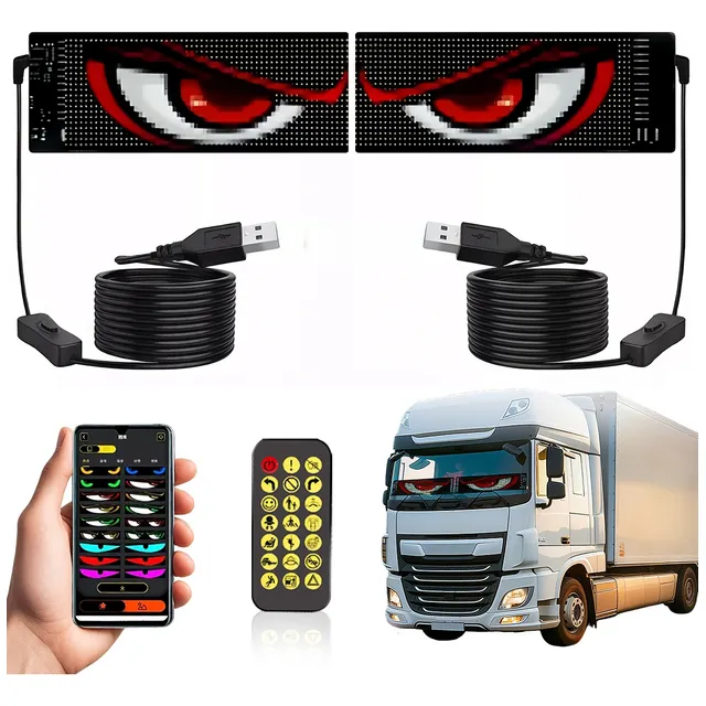 2 Pza De Pantalla Flexible Led Con Luz Devil Ojos 12x59.5cm