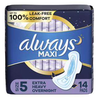 Always Maxi Overnight Pads With Wings For Women Size 5 14 Ct Always Maxi Overnight Pads With Wings For Women Size 5 14 Ct