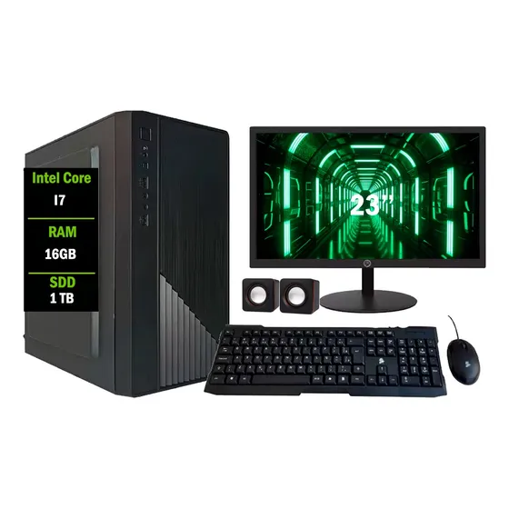 Computador Intel I7 4770 16gb Ssd 1tb Monitor 23 - Completo 