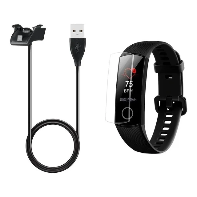 Pack Cable Cargador + 3 Micas Tpu Huawei Honor Band 4 Y 5