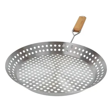 Panela Frigideira Grelhar Em Churrasqueira Inox 30cm - Mor Inox