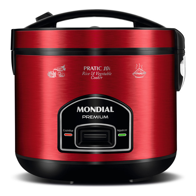 Panela Elétrica De Arroz, Mondial, 700w - Pe-46-10x Vermelha Inox/preta 220v