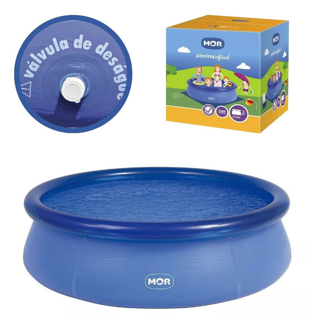 Piscina Inflável Redonda 3400 Litros Fun Mor Piscina Inflável Redonda 3400 Litros Fun Mor