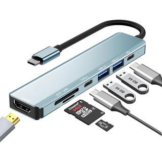 Hub Usb C 7 En 1 Adaptador 4k Hdmi Sd Tipo C Pd Multipuerto Hub Usb C 7 En 1 Adaptador 4k Hdmi Sd Tipo C Pd Multipuerto