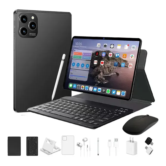 Tablet Con Teclado 11'' Wifi 16+1024gb Ram Android 15 Sim 5g Color Negro