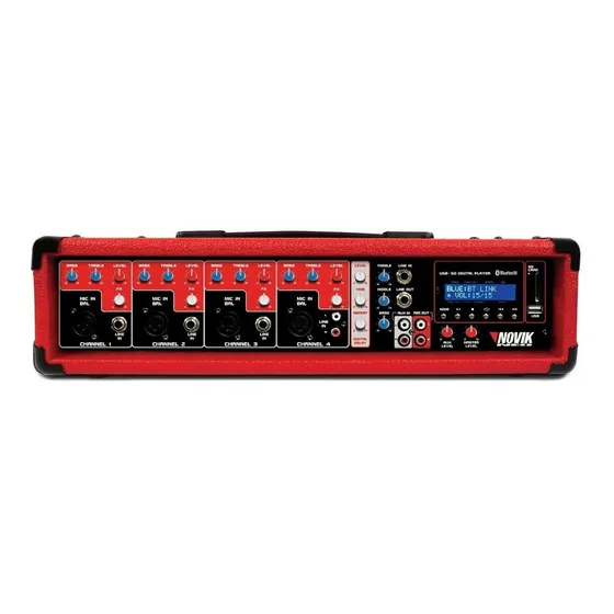Mesa De Som Amplificada Novik Nvk4300 Bt 4 Canais Bluetooth