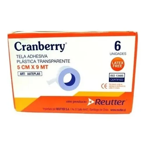 Tela Adhesiva Transparente 5 Cm X 9 Mts Cranberry 06 Unid
