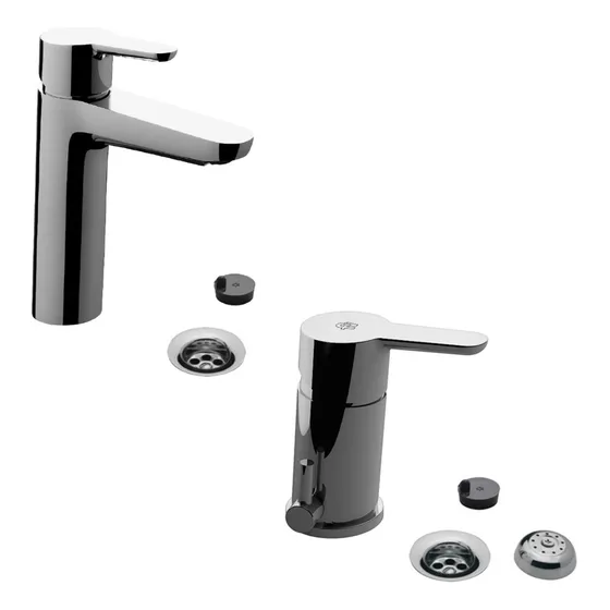 FV 0181.01 y 0189 combo grifería puelo lavatorio mediano y bidet color cromado