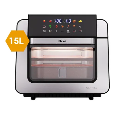 Air Fryer Oven Philco Paf15b 15l Dupla Resistência 1800w Preto 127v
