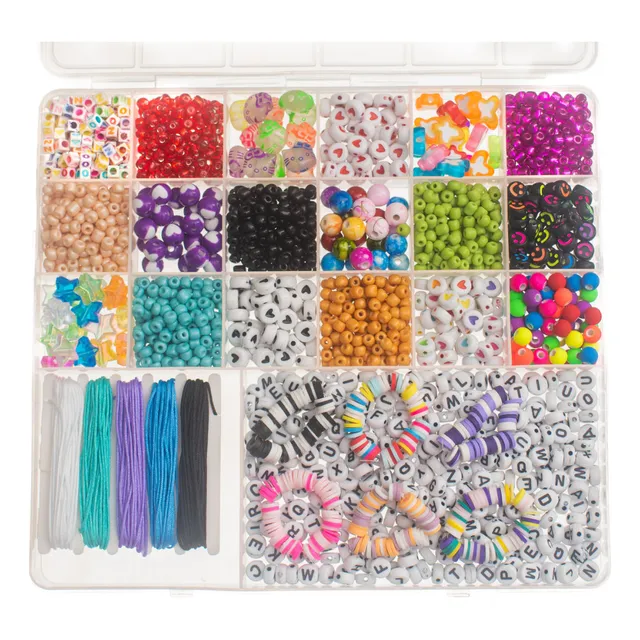 Set Kit Para Hacer Pulseras Manillas Collares Niña Bisutería