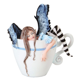Figura De Hada Durmiendo En Taza De Café 12cm Figura De Hada Durmiendo En Taza De Café 12cm